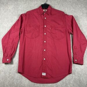 Vintage 90s Levi's Red Tab Denim Shirt Mens Size Small Western Rodeo Dance Work